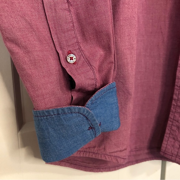 Lee Jeans brushed cotton red and blue button down shirt / M - Picture 4 of 5